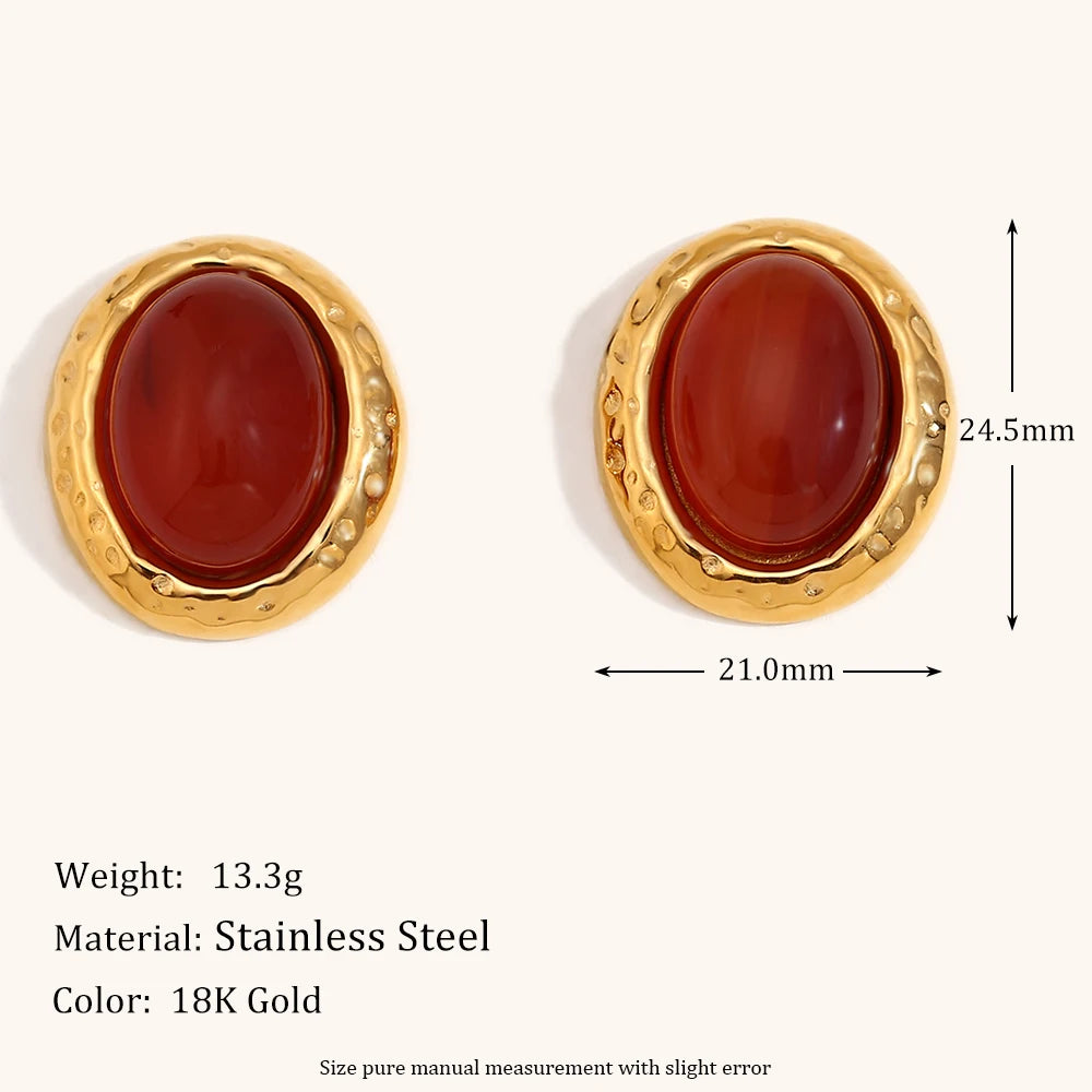 La.Muses – Ellipse Minérale Earrings 18K