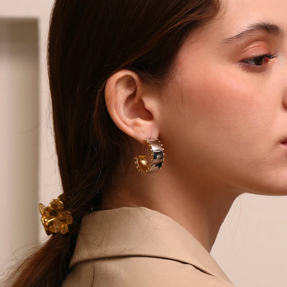 La.Muses – Bead Edge Mix Earrings 18K