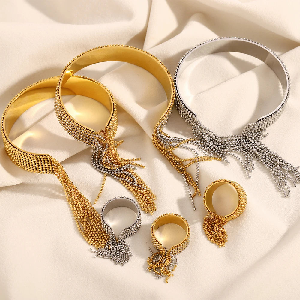 La.Muses – Chain Tassel Ring 18K