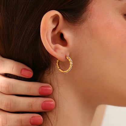 La.Muses – Classic Glow Zircon Hoops 18K