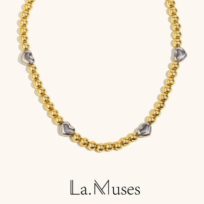 La.Muses – Heartbeat Beads Necklace 18K