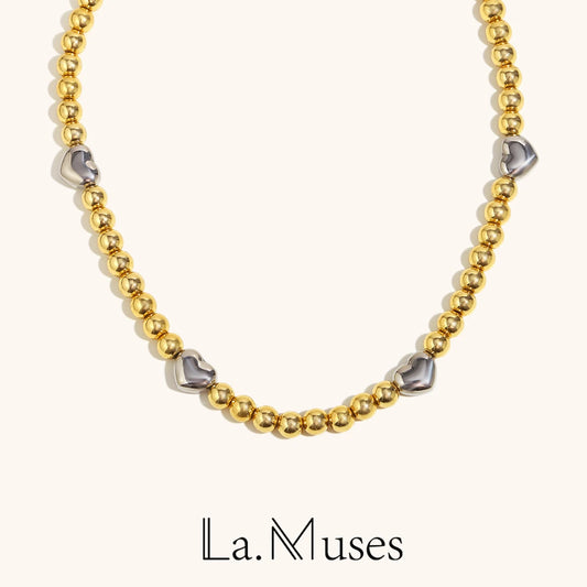 La.Muses – Heartbeat Beads Necklace 18K