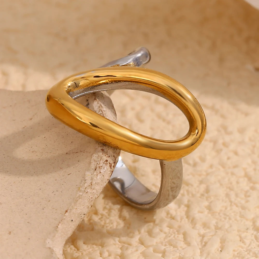 La.Muses – Waterdrop Dual Ring 18K