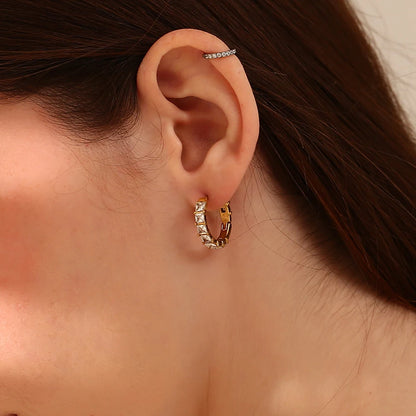 La.Muses – Classic Glow Zircon Hoops 18K