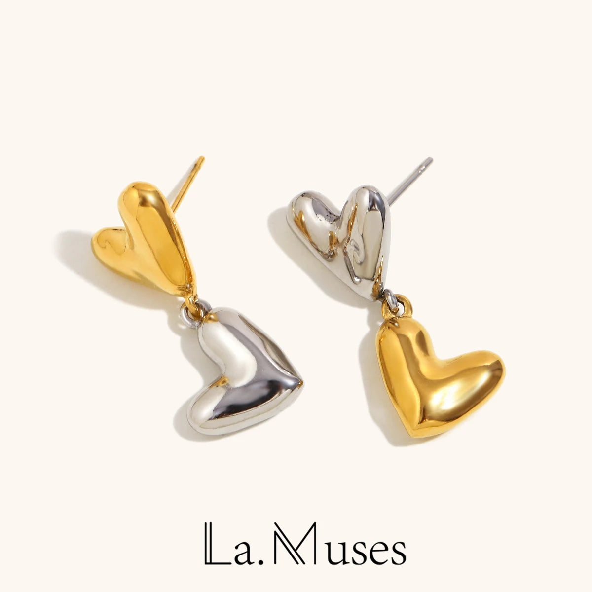 La.Muses – Heart Splice Earrings 18K