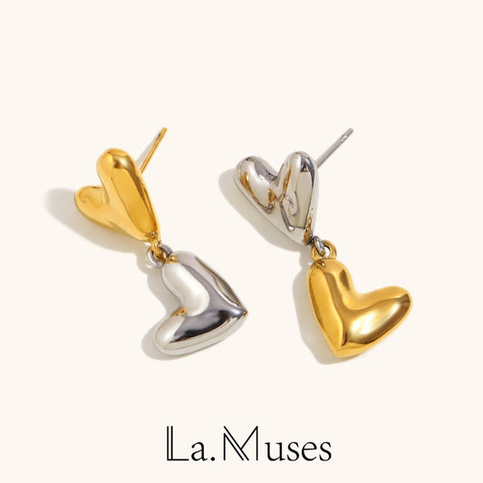 La.Muses – Heart Splice Earrings 18K