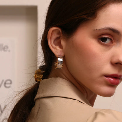 La.Muses – Bead Edge Mix Earrings 18K