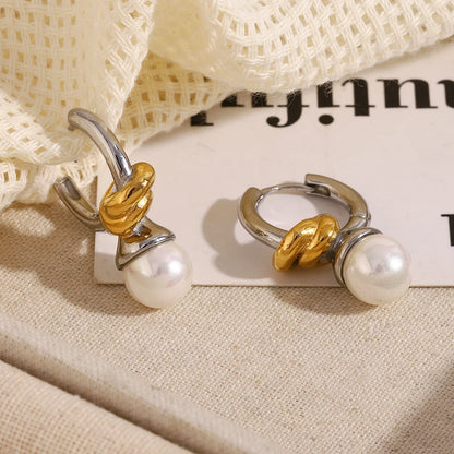 La.Muses – Pearl Knot Earrings 18K