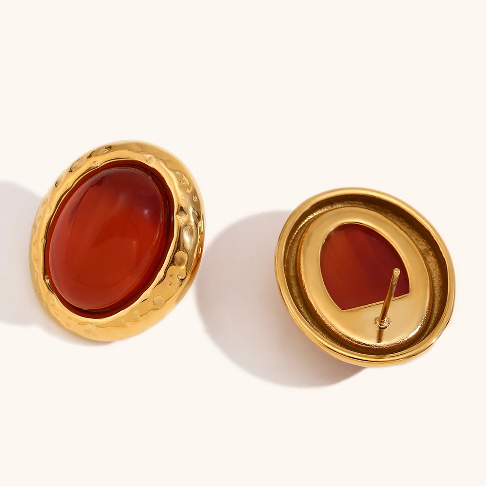 La.Muses – Ellipse Minérale Earrings 18K