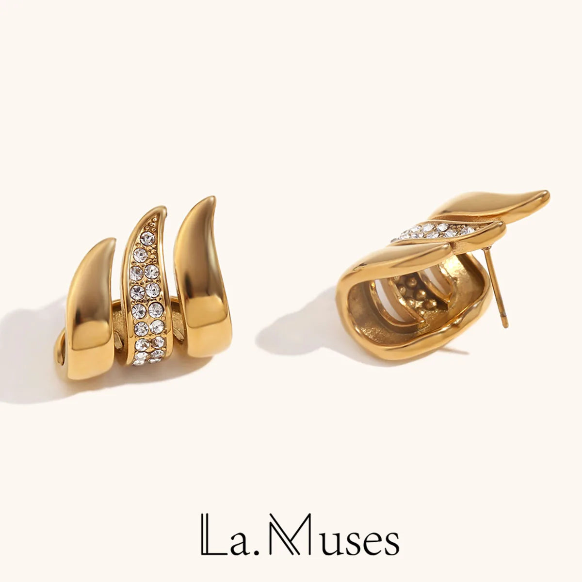 La.Muses – Éclat Drapé Earrings 18K
