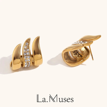 La.Muses – Éclat Drapé Earrings 18K