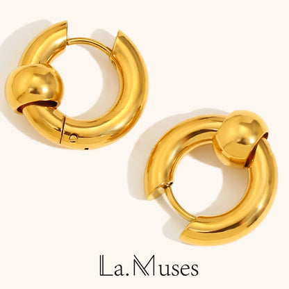 La.Muses – Beaded Glow Hoops 18K