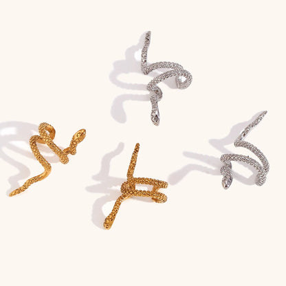 La.Muses – Mini Snake Mesh Ear Cuff 18K