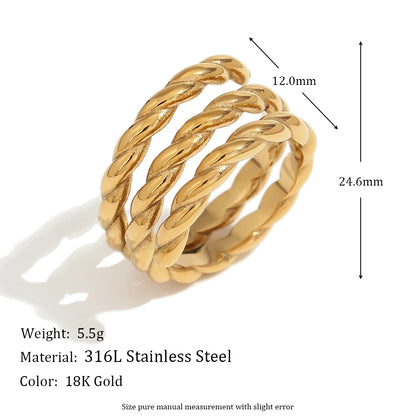 La.Muses – Three Layer Twist Ring 18K