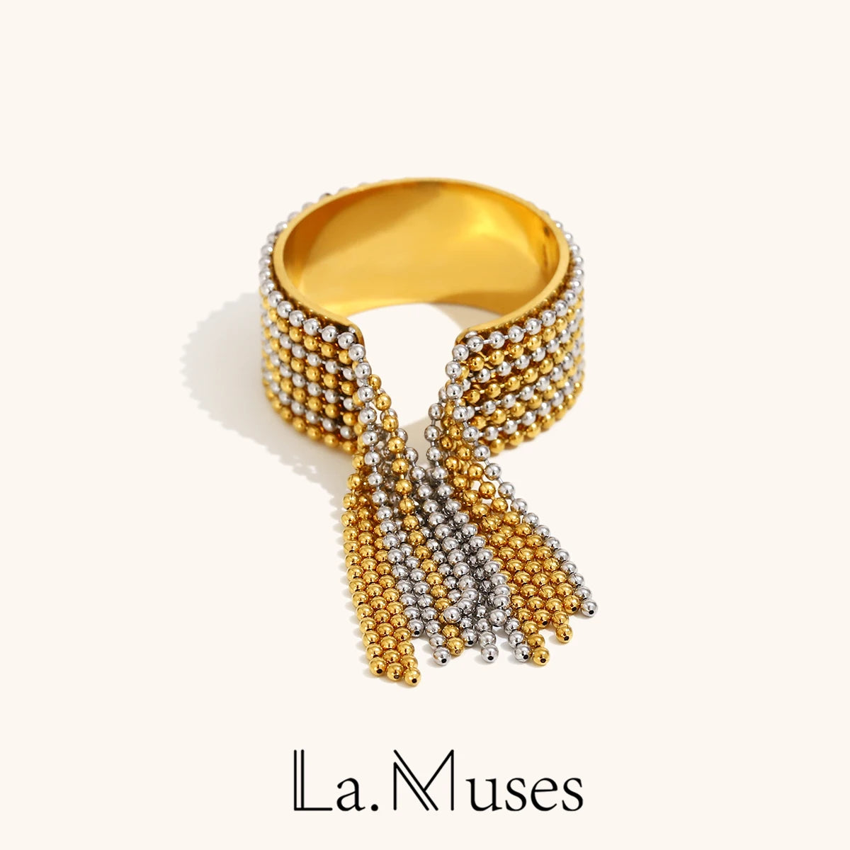 La.Muses – Chain Tassel Ring 18K