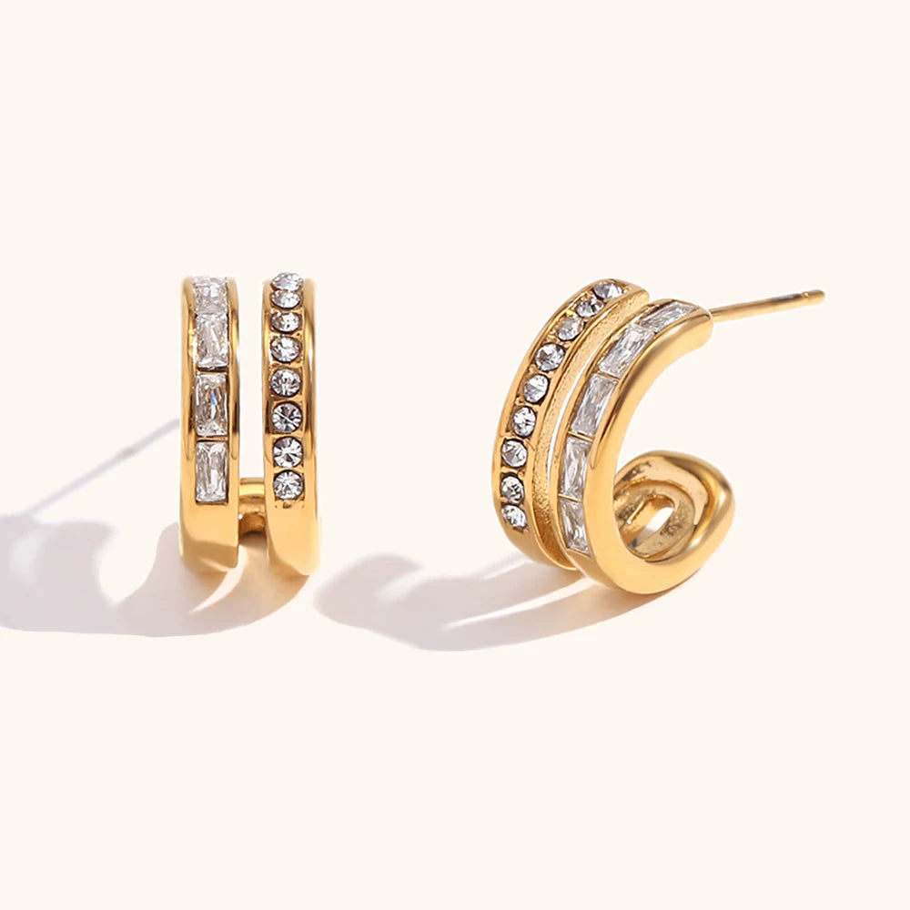 La.Muses – Twin Halo Earrings 18K