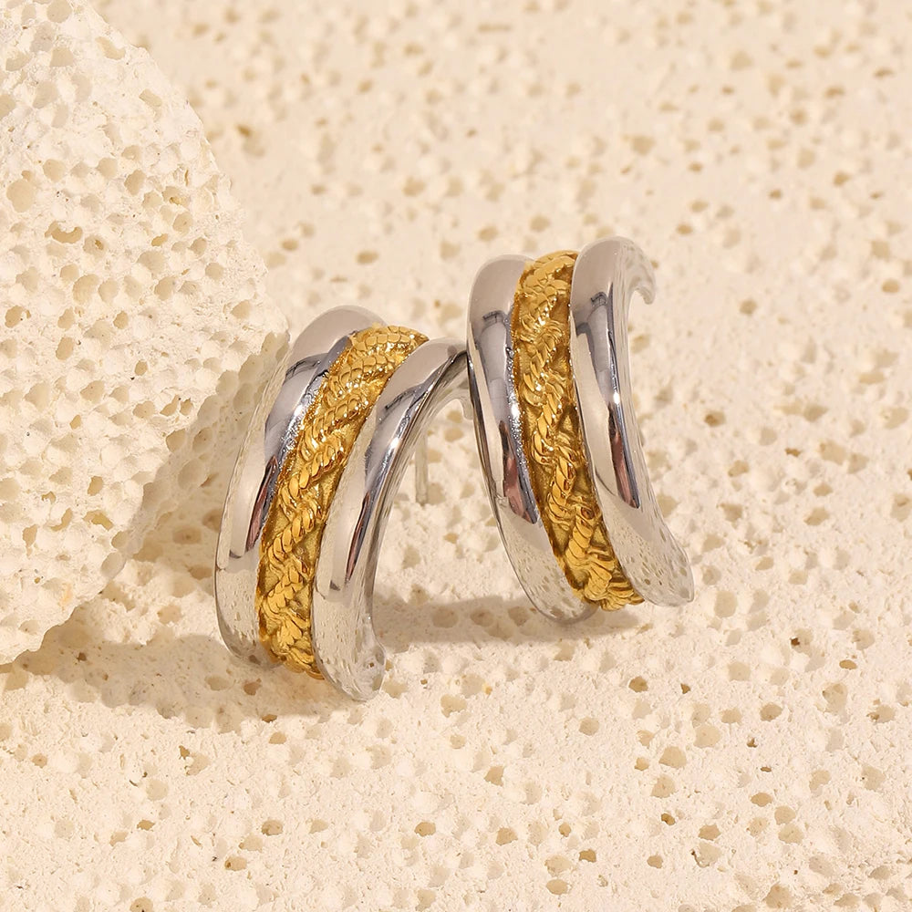 La.Muses – Reflets Tressés Earrings 18K