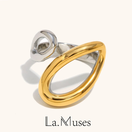 La.Muses – Waterdrop Dual Ring 18K