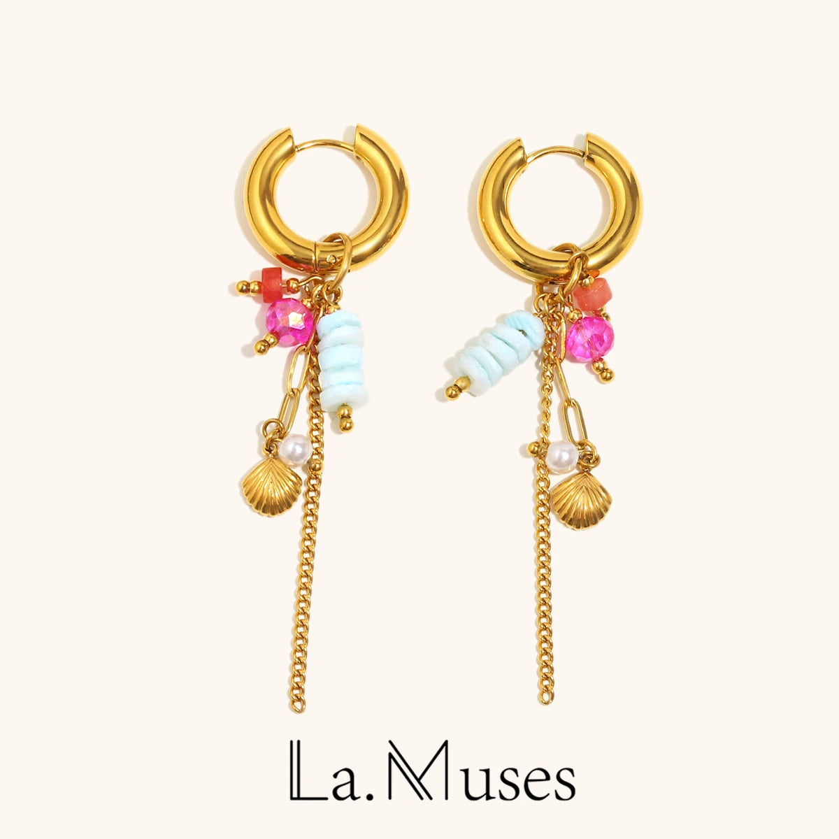 La.Muses – Pearl Motion Earrings 18K