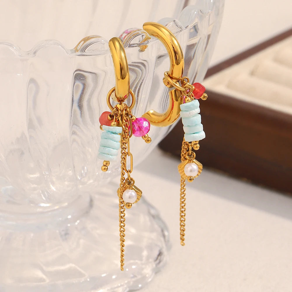 La.Muses – Pearl Motion Earrings 18K