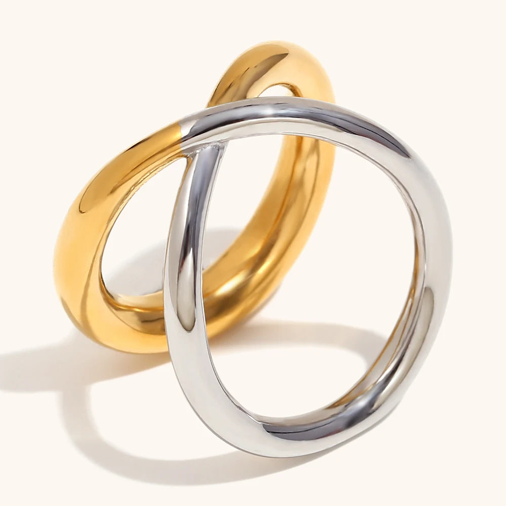La.Muses – Crossline Dual Ring 18K