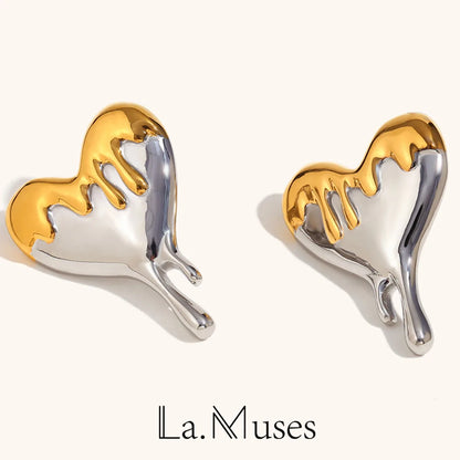 La.Muses – Creamy Heart Earrings 18K