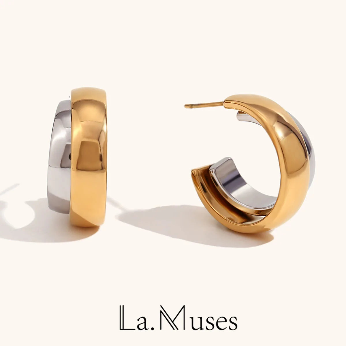 La.Muses – Contrast Glow Earrings 18K