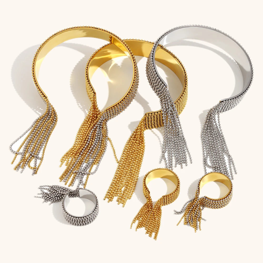 La.Muses – Chain Tassel Ring 18K