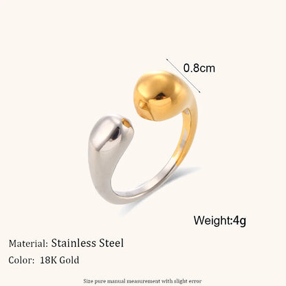 La.Muses – Gold & Silver Drop Ring 18K