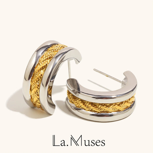 La.Muses – Reflets Tressés Earrings 18K