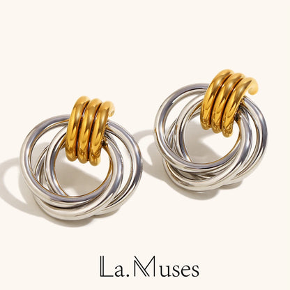 La.Muses – Orbit Lines Earrings 18K