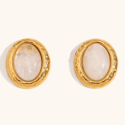La.Muses – Ellipse Minérale Earrings 18K