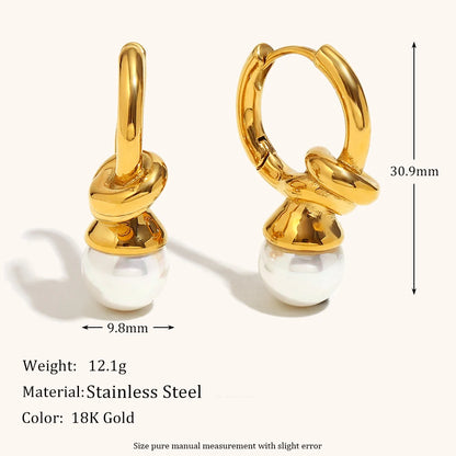 La.Muses – Pearl Knot Earrings 18K