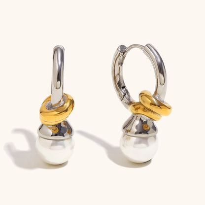 La.Muses – Pearl Knot Earrings 18K