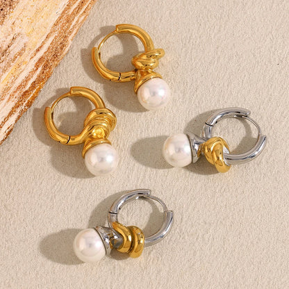 La.Muses – Pearl Knot Earrings 18K