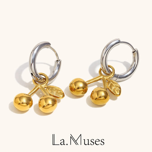 La.Muses – Cherry Glow Earrings 18K