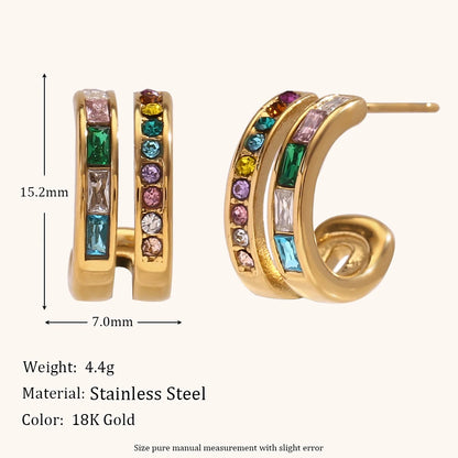 La.Muses – Twin Halo Earrings 18K