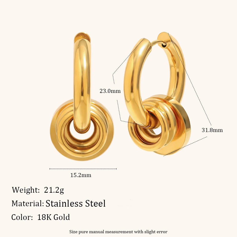 La.Muses – Circle Charm Earrings 18K