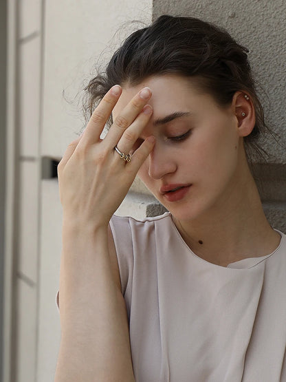 La.Muses – Bead Tassel Ring 18K