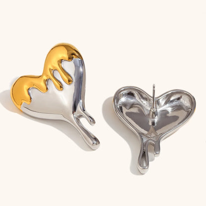 La.Muses – Creamy Heart Earrings 18K