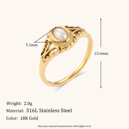 La.Muses – Bloom Pearl Ring 18K