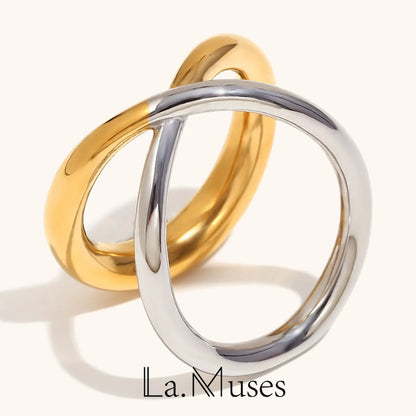 La.Muses – Crossline Dual Ring 18K