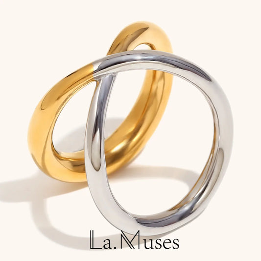 La.Muses – Crossline Dual Ring 18K