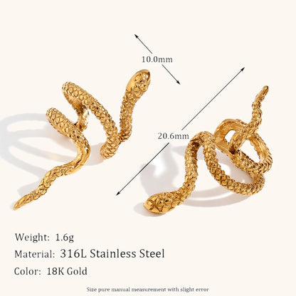 La.Muses – Mini Snake Mesh Ear Cuff 18K