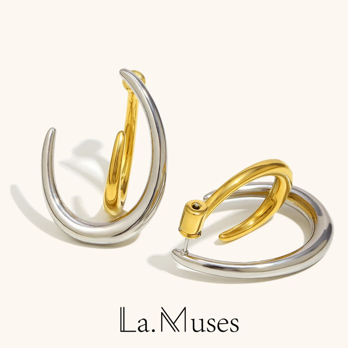 La.Muses – Double Hook Earrings 18K