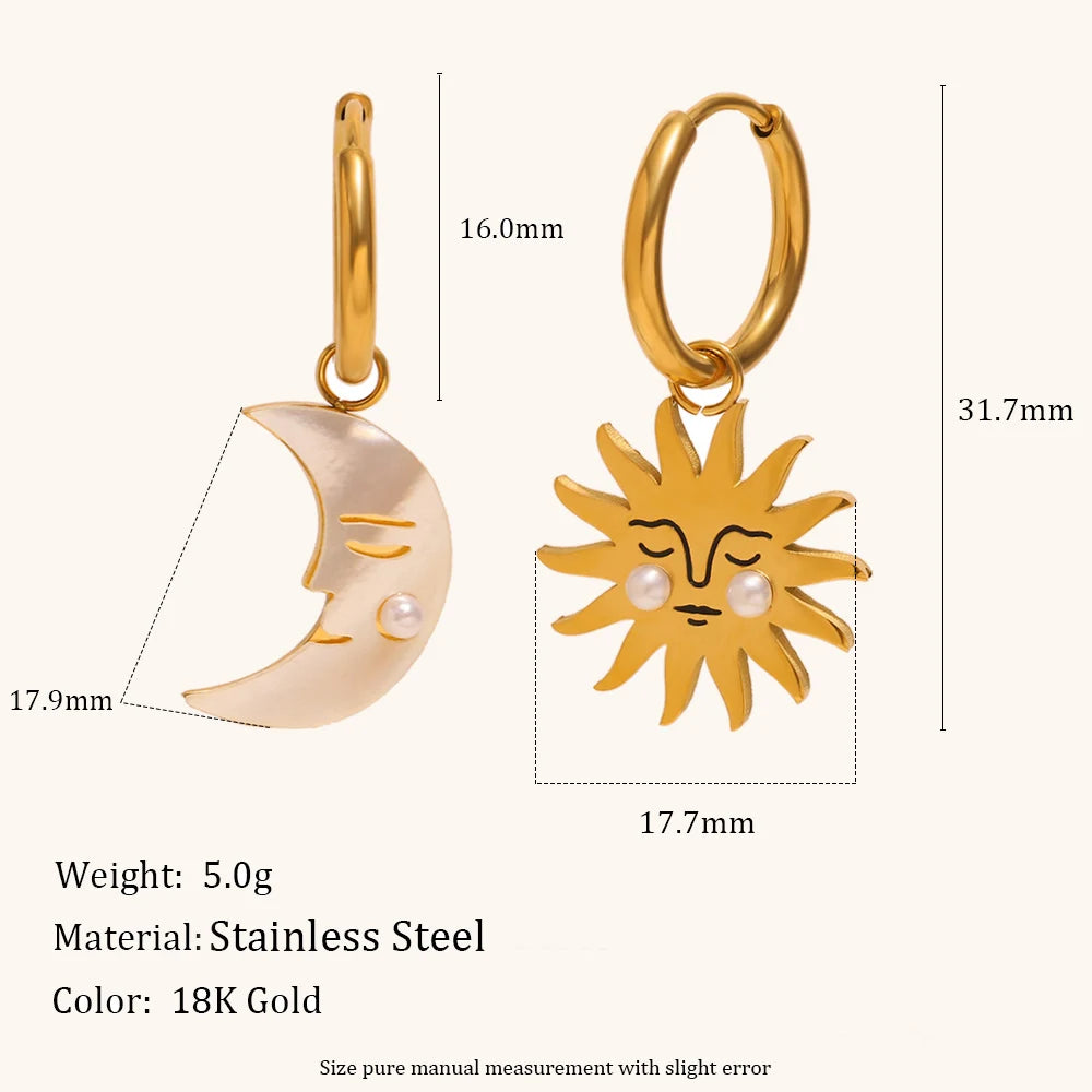 La.Muses – Sun & Moon Pearl Earrings 18K