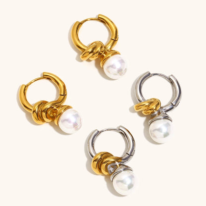 La.Muses – Pearl Knot Earrings 18K