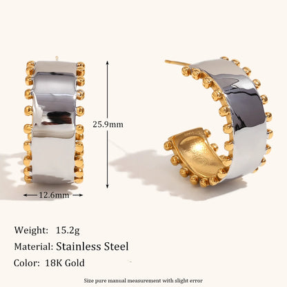 La.Muses – Bead Edge Mix Earrings 18K