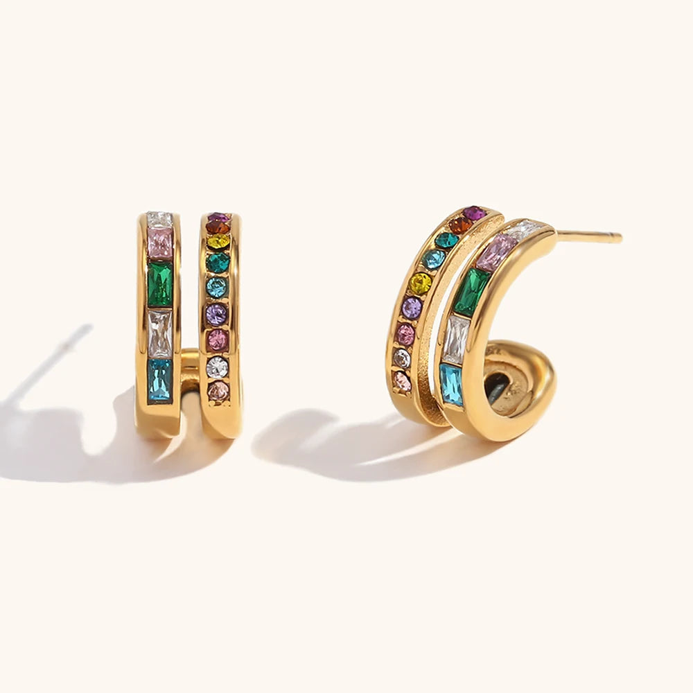 La.Muses – Twin Halo Earrings 18K
