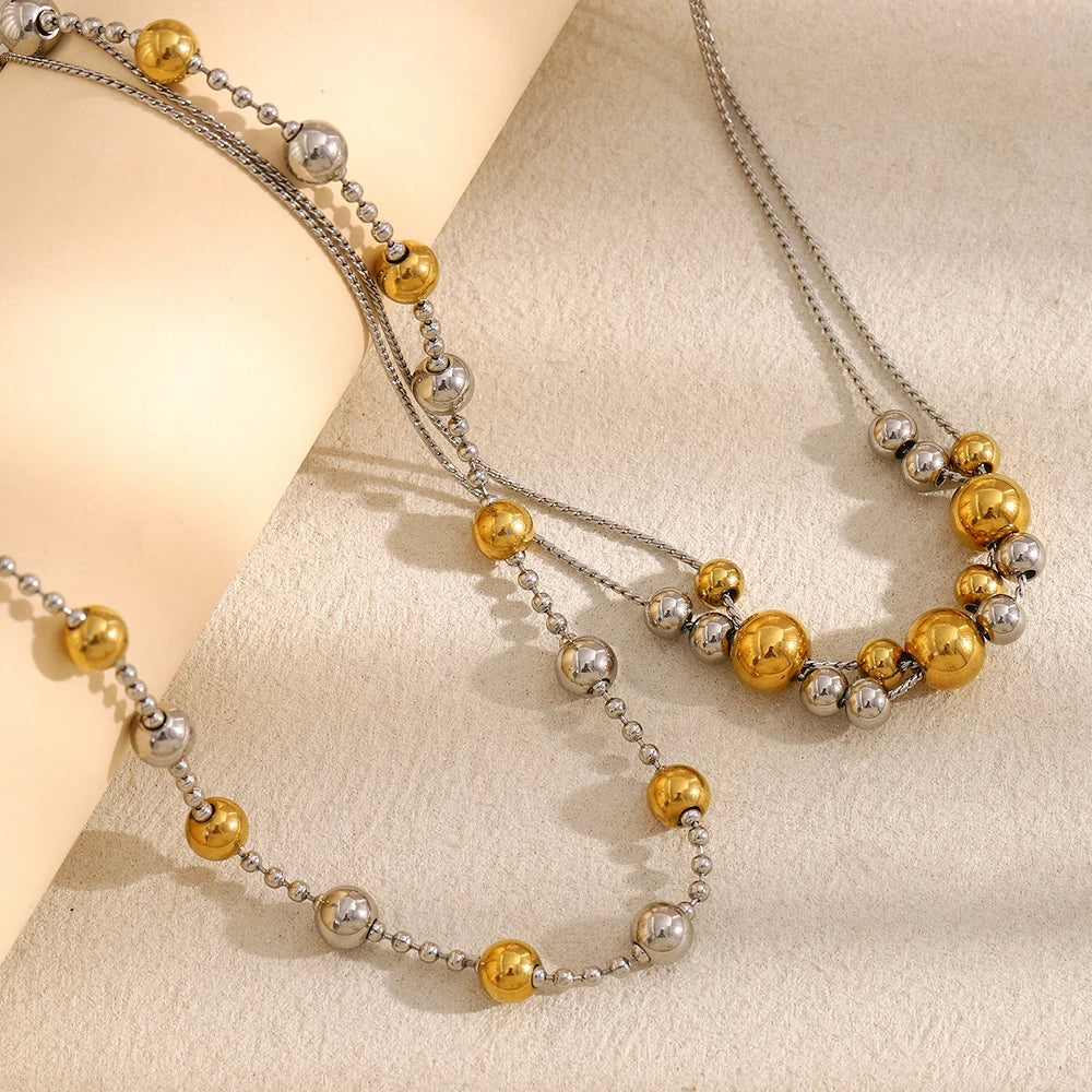 La.Muses – Double Layer Beads Chain 18K